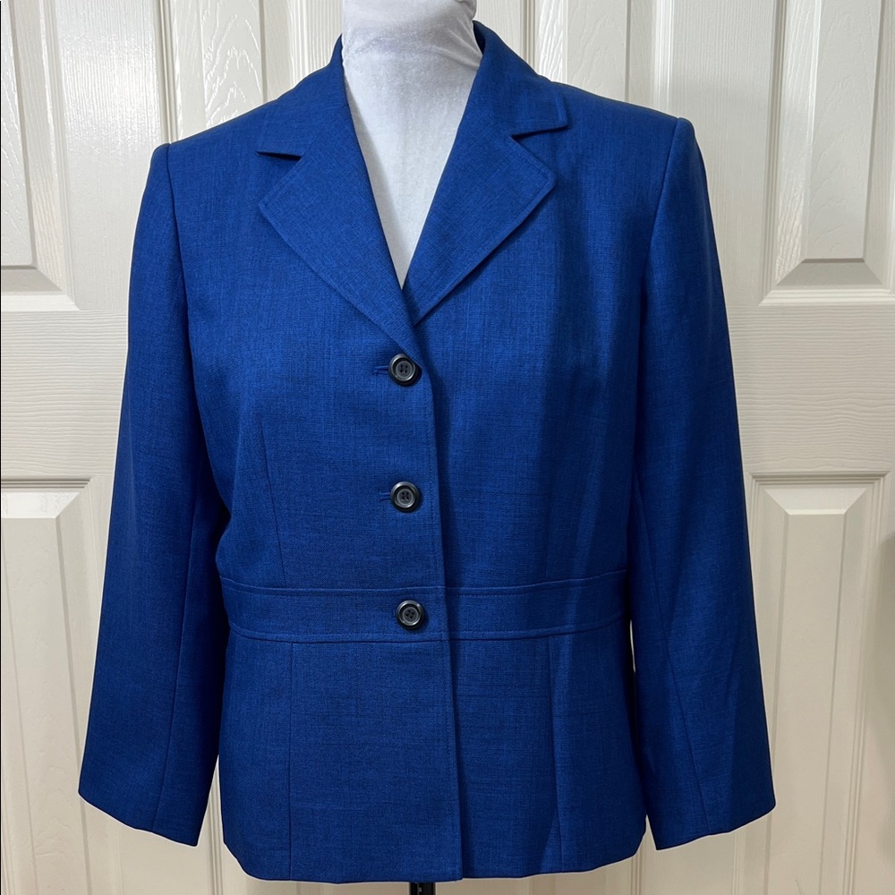 Le Suit Cobalt Blue Suit Jacket & Skirt Sz 16P